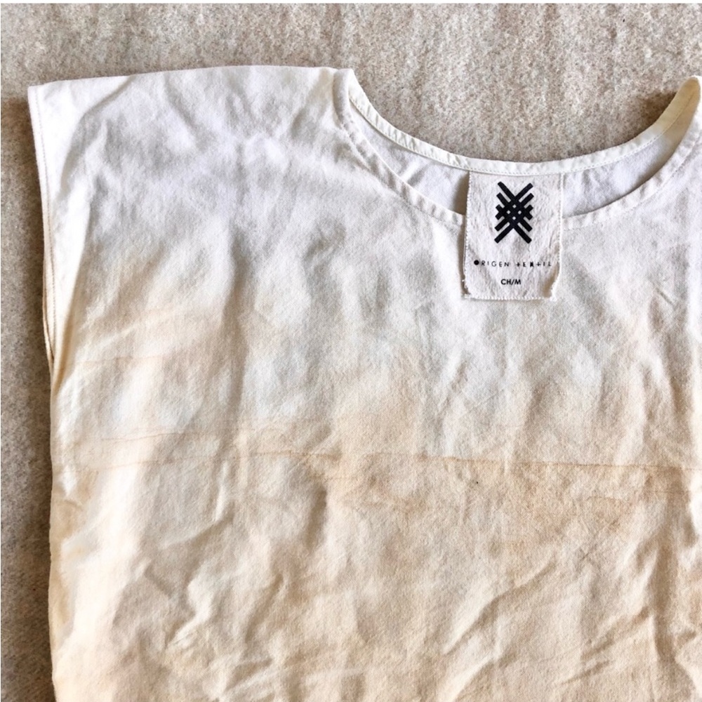Origen Textil Handmade in Oaxaca Huipil Shift Dress (Yellow) M - Picture 6 of 7